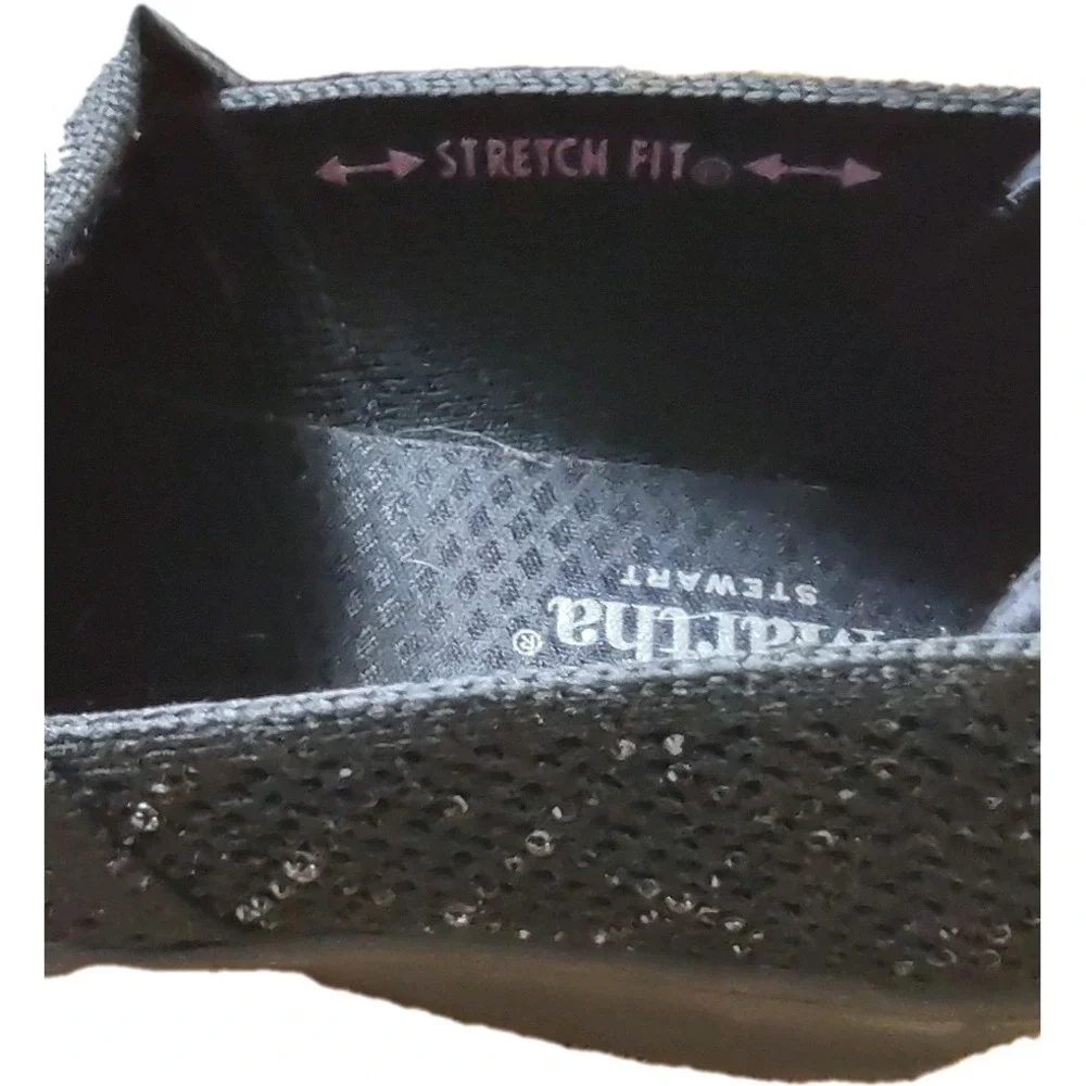 Martha Stewart x Skechers Pier-Lite Reflection Black Sparkle Wedge 8 158705 LNW